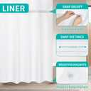 No Hook Shower Curtain with Snap in Liner, Green Rose Flower Thankful Grateful Blessed Bathroom Curtain with Double Layers Waterproof Fabric and Mesh Top Window, Romantic Showy Floral Home Bath Decor