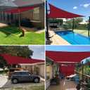 E&K Sunrise 10' x 13' Waterproof Sun Shade Sail Outdoor Rectangle Canopy Shade Cover UV Block for Pergola Patio Backyard Garden Deck (Red)