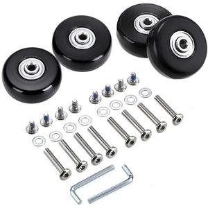 OwnMy 45mm x 18mm Luggage Suitcase Replacement Wheels, Rubber Swivel Caster Wheels Bearings Repair Kits, A Set of 4
