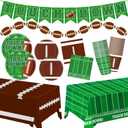 Football Party Decorations Football Party Supplies Dinner Plates Napkins Cups Banner Touchdown Tablecloth for Football Birthday Game Day Tailgate Decorations Serve 24