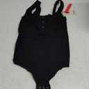 Popilush Bodysuits for Women Tummy Control Henley Going Out Shirts Button Down Body Suit Thong Tank Tops M/L 