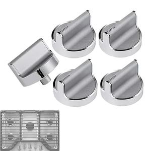 (2025 Upgraded) W10594481 Gas Stove Knobs Replacement for Whirlpool Range/Oven–Stainless Steel Control Knob Replaces WPW10594481 AP6023301 Cooktop Knob, Fit WCG97US6DS00 WCG97US0DS00, etc. 5 Pack