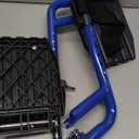 Wheelchair Footrest, Wheelchair Replacement Part with Heel Ring for Standard Wheelchairs (Blue)