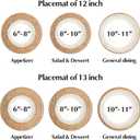 Round Woven Placemats 13 Inch Set of 10 - Boho Rattan Placemat Natural Water Hyacinth Placemats, Farmhouse Weave Place Mats, Rustic Braided Wicker Table Mats for Dining Table,Home,Wedding