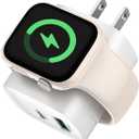 Charging Blocks for Apple Watch, 3-in-1 PD 20W USB C Charger Block with Built-in Wireless Smart Watch Charging, Dual Ports Wall Charger Compatible with iPhone,AirPods,iWatch