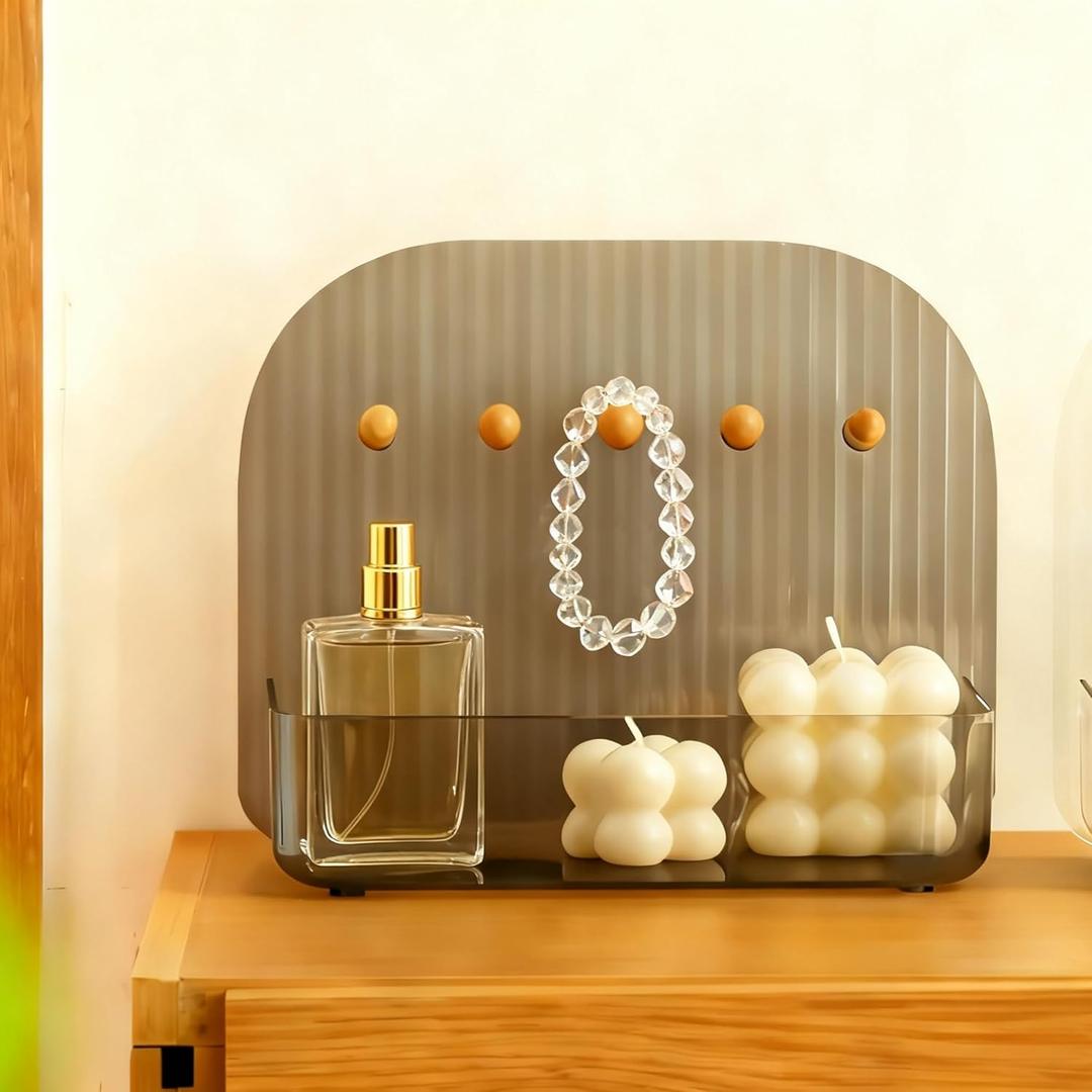 Jewelry Dish Tray,Bathroom Countertop Vanity Tray,Perfume Organizer,Key Holder Bowl, Entryway Decorative Tray, Girls Room Organizer for Claw Clip, Bracelet,Ring,Hair Ties,Makeup-Grey (Gray)