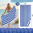 Breling 12 Pack 100% Cotton Cabana Stripe Beach Towels 30" x 60" Oversized Blue and White Thick Pool Towels Bulk Soft Plush Absorbent Quick Dry for Adults Beach Pool Swim Bath Spa Travel