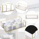 Sumnacon Napkin Holder,Glass Napkin Holder Table,Stylish Guest Towel Holder for Hand Towel Napkin,Rectangle Napkin Basket for Bathroom Toilet Kitchen Dining Table Counter,Gold