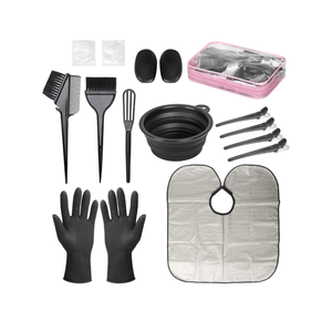 ROOHUA 16 Pieces Hair Dye Coloring Kit- Hair Tinting Bowl, Hair agitator, Dye Brush, Ear Cover, Hairpin, Hair Coloring Cape For Hair Dye Tools