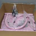 Kaitiemoo Heavy Duty Clothing Rack with Wheels,Modern Garment Rack with 3 Metal Shelves, 71.8Inches Display Rack for Hanging Clothes, Hanging Rod for Small Space,Pink