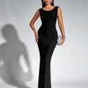 XinFSh Women's Summer Elegant Bodycon Maxi Dress Sexy Backless Long Formal Tie Wedding Guset Evening Party Cocktail Dresses (M)