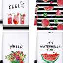 Honoson 4 Pieces Watermelon Kitchen Towels Summer Farmhouse Decorative Dish Towel Watermelon Absorbent Plaid Tea Washcloths for Summer Kitchen Cooking Home Cleaning Decor