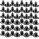 Ceenna 48 Pieces 1920s Flapper Headband Black Feather Headband Costume Flapper Headpiece 20s Rhinestone Hair Accessory for Women