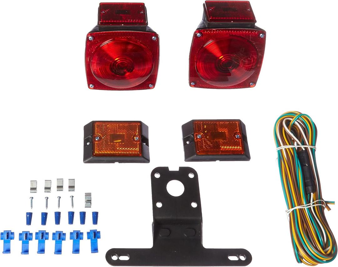 MAXXHAUL 70094 12V Incandescent Trailer Light Kit | Stop, Tail, Brake, Turn Lights | License Plate Light Included | Stud-Mount Design | DOT Compliant | Fits Utility, Cargo, Camper, RV, Truck Trailers