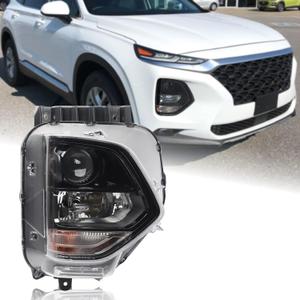 Halogen Projector Non-LED Headlight Fits 2019 2020 Hyundai Santa Fe SE/SEL
