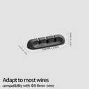 3 x USB Cable Organizer Clips Cord Holder,12 Packs (3-Slots) Black Self Adhesive Desk Cord Cable Management
