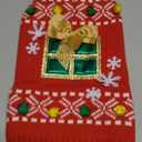 ABRRLO Dog Christmas Sweater Xmas Dogs Outfits New Year Holiday Costumes Puppy Cat Sweater with Leash Hole for Small Medium Large Dogs Girl Boys Dog Clothes (10-Red Present, Medium)