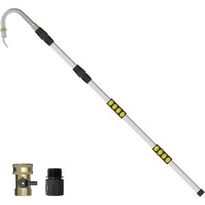 SISUPASSIE 24FT Reach Gutter Cleaning Tools from Ground, Telescopic Rain Gutter Cleaners Tool with Quick Connect Adapter and Heavy Duty Wand