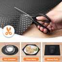 Shelf Liners for Kitchen Cabinets Refrigerator Liners Waterproof & Oil-Proof Kitchen Cupboard Liner Non-Slip Drawer Mats EVA Non Adhesive Fridge Liner for Shelves - Black 11.8 x 118 Inch