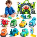 ALASOU 8 PCS Baby Cranes Car Toys for 1 Year Old Boy with Playmat/Storage Bag|1st Birthday Gift Easter Basket Stuffers for Toddler Toys 1-2|Baby Toys 1 Year Old Boy Gifts for Infant 12 18 Months