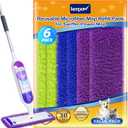 KEEPOW Reusable Power Mop Refill Pads Compatible with Swiffer PowerMop, Microfiber Power Mop Refills, Power Mop Pads for Hardwood Floor Cleaning (6 Pack)