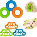 Hand Grip Strengthener, Finger Exerciser, Grip Strength Trainer (6 PCS),New Material,Forearm Grip Workout, Finger Stretcher, Relieve Wrist Pain, Carpal Tunnel (Large)