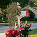 CISDUEO 2 Pcs Spring Summer Flower Garland Geranium Artificial Garland Outdoors Rose Red Geranium Artificial Flowers UV Resistant Hanging Basket Floral Garland for Porch Farmhouse Centerpiece Decor