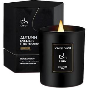 2 x Premium Smoke & Vanilla Candles,Black Scented Candles for Men,Aromatherapy for Relaxation,Gifts for Men,Long Lasting with 50 Hour Burn Time,Made with Soy,8oz