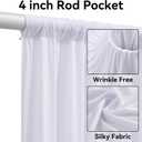 8 Panels 5x20ft White Ceiling Drapes for Wedding Parties, Wrinkle Free Thick Polyester 20ft Extra Long Tent Draping Ceiling Curtains Arch Drapery for Birthday Party Canopy Tent Decor
