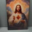 Sacred Heart of Jesus Wall Art Picture Divine Mercy Picture Canvas Wall Decor Christian Religious Christ Jesus Portrait Poster Prints Artwork for Living Room Bedroom Room Office Home Decoration, 16x24