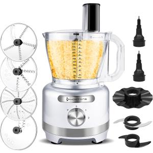 Homtone 16 Cup Food Processor Large 9-IN-1 Veggie Chopper for Dough, Fries
