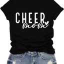 Cheer Mom Shirt for Women Game Day Mama Tshirt Mama Cheerleading Tee Tops, M