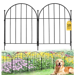 10PACK Garden Fence,11FT(L) x17inch(H) Metal No Dig Fence Animal Barrier Fence,Heavy Duty Rustproof Arched Flower Bed Edging Ornamental Wire Border Panel,Decorative Fence for Yard Patio Outdoor Decor
