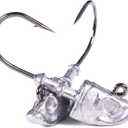 Swimbait Jig Head Saltwater Flats Jig Head Bait Spin Head Jigs Realistic Fish Head Jig Heads 5 Pack (2oz jig Head (3 Pcs))