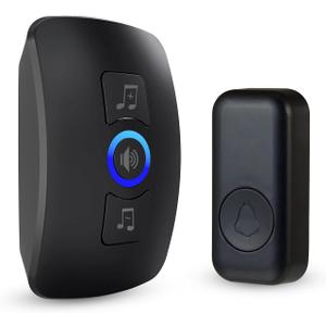 KERUI Wireless Doorbell Door Bell Chime 5 Volume Levels 60 Chimes Door Bells 1000ft Long Range Doorbell Kit with LED Flashing (Black)