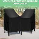 Stackable Patio Chair Covers Waterproof 2 Pack, 420D Outdoor Chair Covers for High Back Stacking Chairs, Fits 4-6 Chairs, 25.6" L x 29.5" W x 47" H, Black