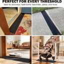 1.2" Rise Threshold Ramps for Doorways, 35.5" Wide Natural Rubber Power Wheelchair Ramp is Adjustable and Cuttable for Doorways, Curb, Sweeper, Power Scooters, 2000 Lbs Load Capacity