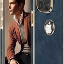 LOHASIC Leather Case for iPhone 15 Pro Max, Men Women Elegant Luxury Slim Business PU Cover Soft Non-Slip Grip Shockproof Anti-Scratch Protective Phone Cases for iPhone 15 Pro Max 6.7" (2023) - Blue