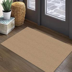 Area Rug 2x3 Ft Washable Rugs for Entryway Braided Non Slip Throw Rugs Door Mat Indoor Outdoor Entrance Small Cotton Woven Carpet for Kitchen Foyer Front Door, Orange/Tan/Brown