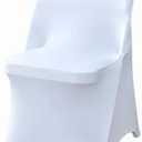 30 Pcs White Folding Chair Cover Washable Removable Universal Fitted Chair Cover Protector for Wedding Party Banquet Holidays Celebration Decoration Chair Covers