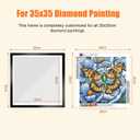 NAIMOER Upgraded 2Pack Diamond Painting Frames, Frames for 35x35cm Diamond Painting Canvas, Magnetic Diamond Art Frame Self-Adhesive, Diamond Painting Frames with Hooks for Wall Window Door (Black), Mittel