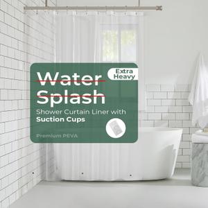 HARBOREST Clear Shower Curtain Liner with Side Suction Cups, Premium PEVA Plastic Shower Liner with 3 Magnets, Waterproof Bathroom Curtain, 72 x 96, Extra Heavy Duty Clear