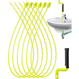 30 Inch Drain Clog Remover with Rotating Handle, Snake Clog Remover Tool & Plumbing Snake, Sink Pipe, Hair Snake Tool Drain Opener, Drain CleanerSticks, Hair Drain Cleaner(6pcs)