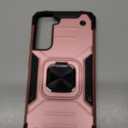 DASFOND Designed for Galaxy S21 Case with Stand, 360 Rotatable Metal Ring Kickstand Military Grade Impact Resistant Shockproof Protective Phone Case Cover for Samsung Galaxy S21, Rose Gold