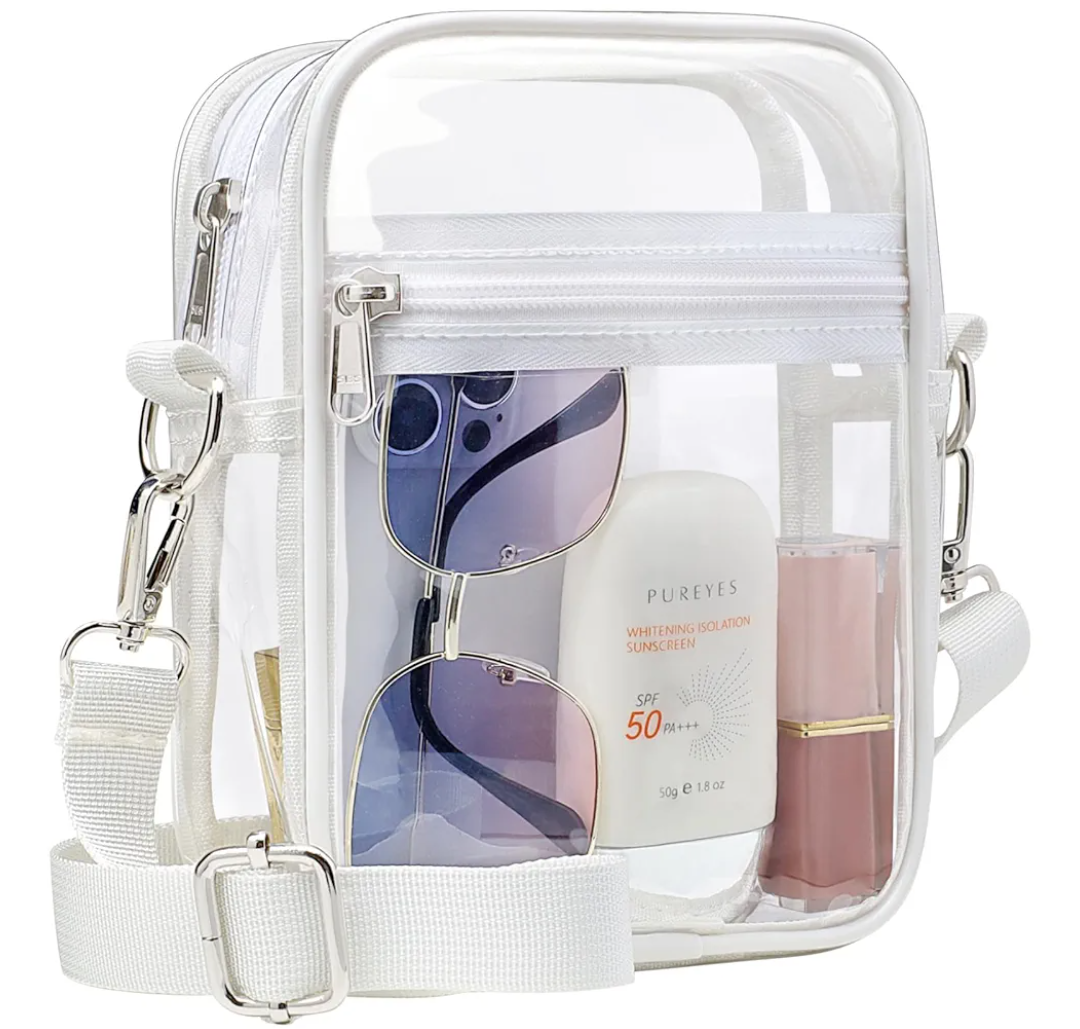 PACKISM Clear Bag for Stadium Events - Clear Purses for Women Stadium Crossbody Messenger Bag for Concerts Sporting Events