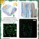 2 Pcs Christmas Blanket Gifts Dinosaur Glow in The Dark 50" x 60" Soft Fleece Throw Blanket Gifts for Home Christmas Decor Winter Holiday Birthday Party Favor