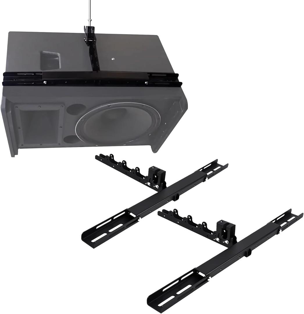 338 Heavy Duty Speaker Mounts - Drop Ceiling Mounts Support up to 110lbs, Swivel, PA Speaker Mount for Large Speakers (2 Packs, Black)