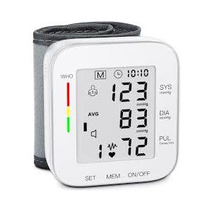 MMIZOO Wrist Blood Pressure Monitor Large LCD Display BP Machine Adjustable Cuff 5.317.68 inch Automatic 99x2 Sets Memory with Carrying Case for Home Use (White)