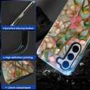 Case for Samsung Galaxy S23, Hybrid Heavy Duty 2 in 1 Full Body Rugged Shockproof Protection Glossy Case for Samsung Galaxy S23 Wildflower Stained Glass Garden