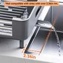 Urackify Stainless Steel Dish Drying Rack - Dish Drainer for Kitchen Counter, Extendable Drainboard with Foldable, Space-Saving Cup & Bowl Organizer, Includes Knife and Utensil Holder, Gray